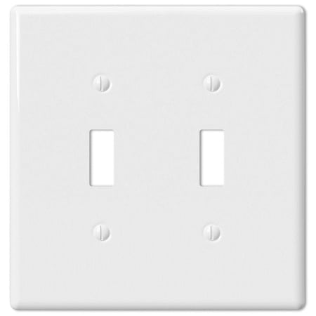 Livewire Metro White 2 Gang Ceramic Toggle Wall Plate LI2739614